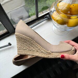 J.Crew Canvas espadrille wedges flax Size 9.5
